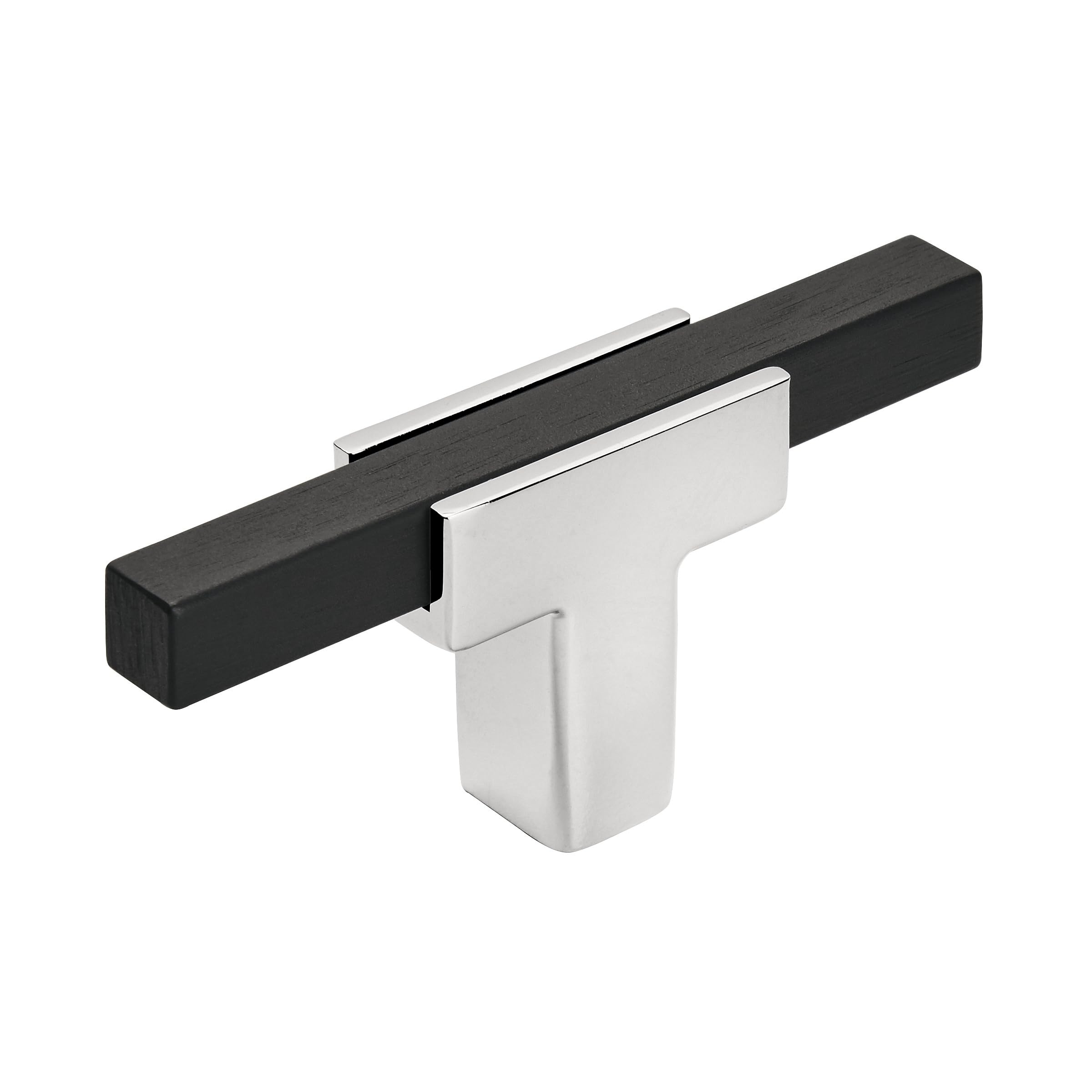 Amerock BP6726BMB | Kitchen Cabinet Door or Drawer Knob | Polished Chrome/Brushed Matte Black | 2-3/4 inch (70 mm) Length | Urbanite | 1 Pack | Furniture Hardware | Bathroom Cabinet Hardware