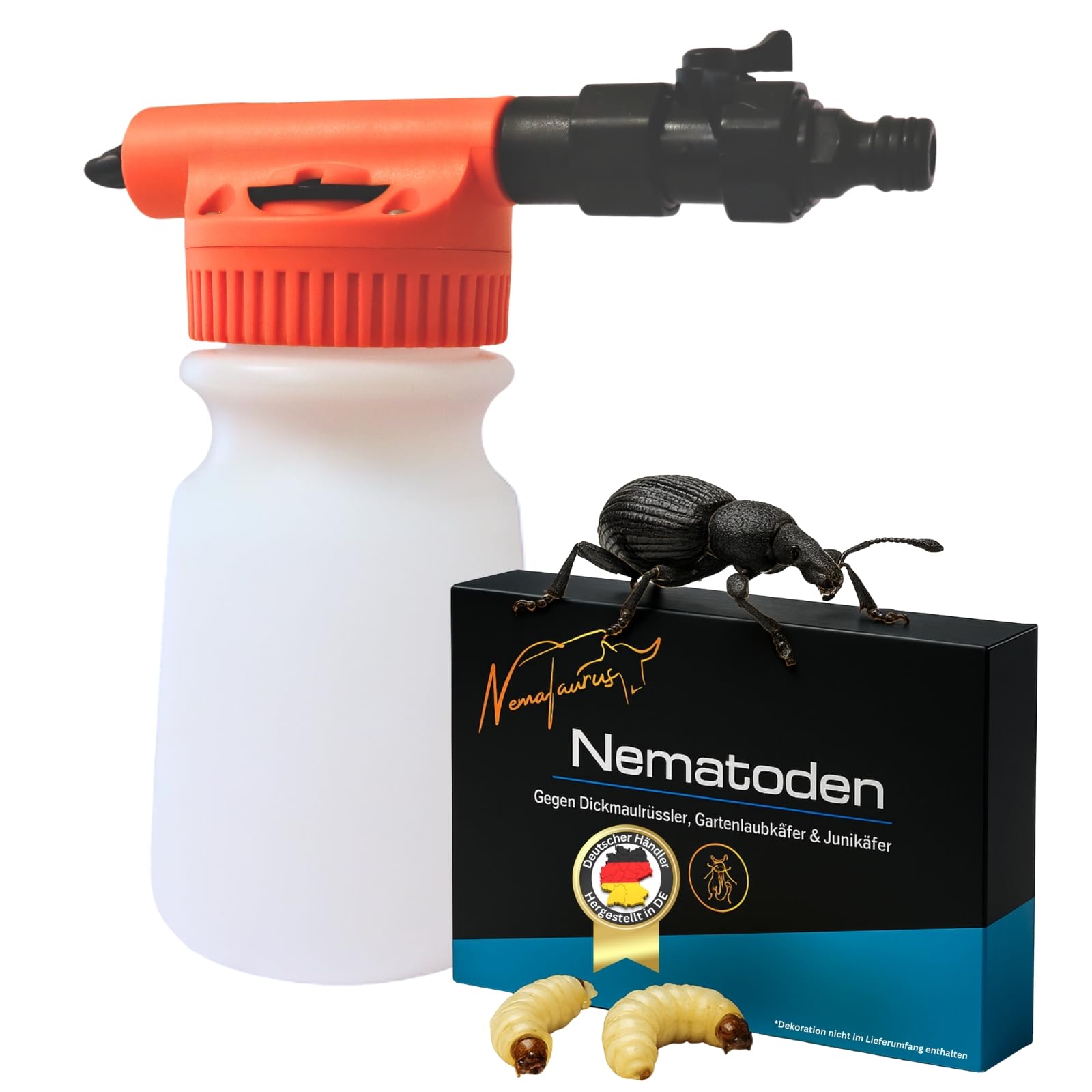 Nematoden-Sprayer + Nematoden, schlauchend Wassermischer zum Dosieren und Ausbringen von Nematoden und Flüssigdünger (HB Nematoden + Sprayer, 100, Mio)