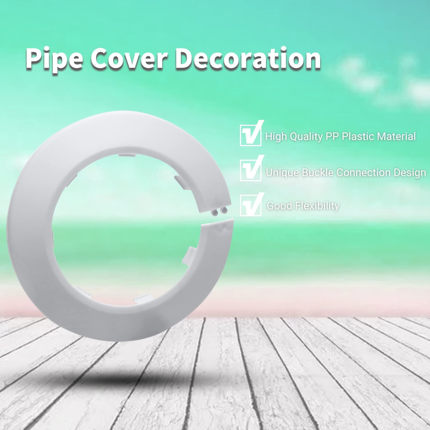 MroMax Fit 2.5 Buitendiameter Flens Waterpijp Cover Decoratie Zwarte