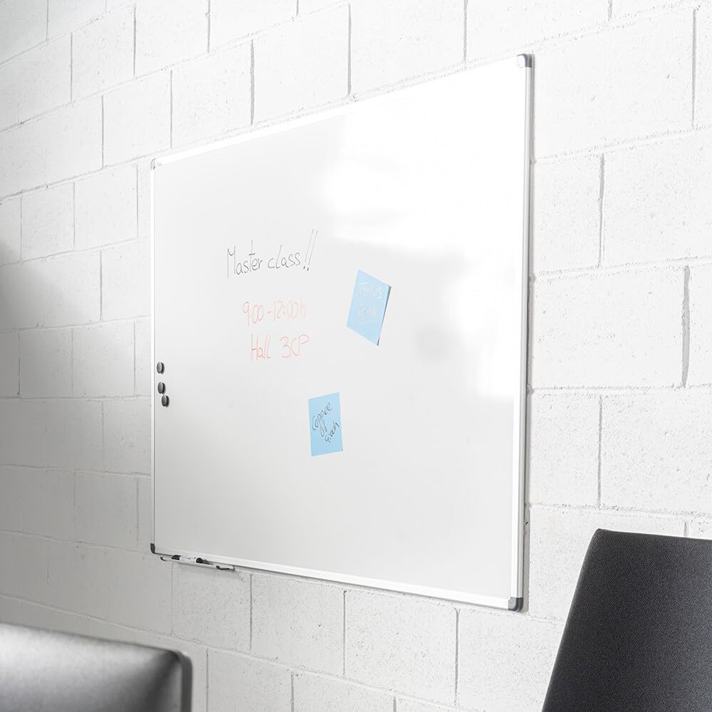 Rocada | Pizarra Blanca Magnética 200 x 120 cm - Marco de Aluminio - Pizarra de Pared Grande - Borrado en Seco - Para Oficina y Aula