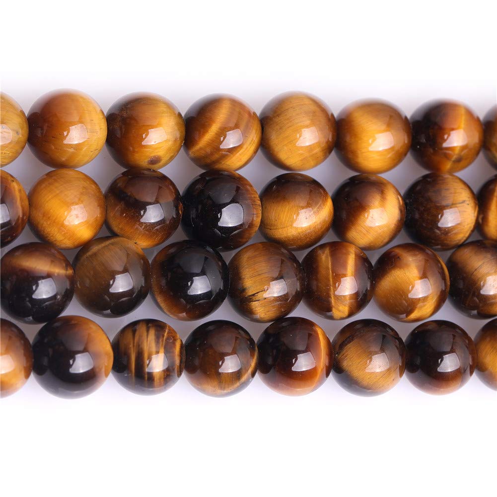 GEM-Inside Natural AAA Grade 8mm Gold Yellow Tiger Eye Round Gemstone Semi Precious Loose Beads for Jewellery Making 15" - Image 3