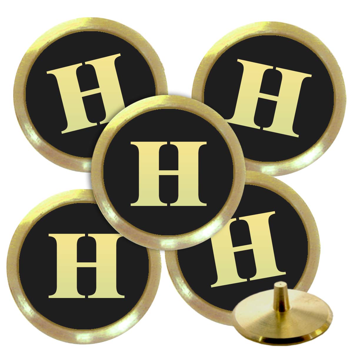 Best Impressions Solid Brass Personalised Golf Ball Markers with Initials (H)
