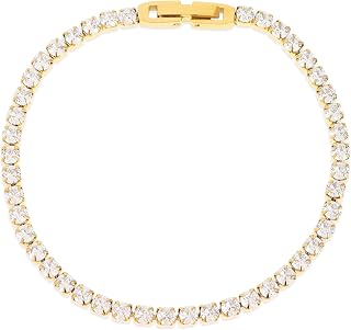 Gold Tennis Bracelet for Women Adjustable Slider Shiny Cubic Zirconia CZ Rhinestone Gemstone Chain Summer Bracelets Jewelry Gifts