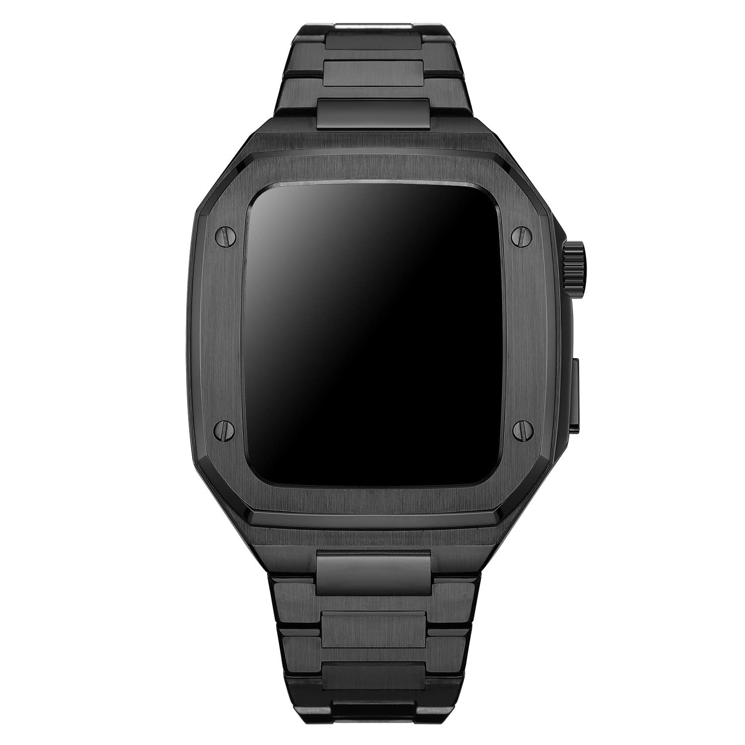 INFRI Metalowy pasek + etui zestaw akcesoriów do zegarka Apple Watch 8 7 45 mm ze stali nierdzewnej modny zegarek opaska na nadgarstek do iWatch 6 5 4 SE 44 mm