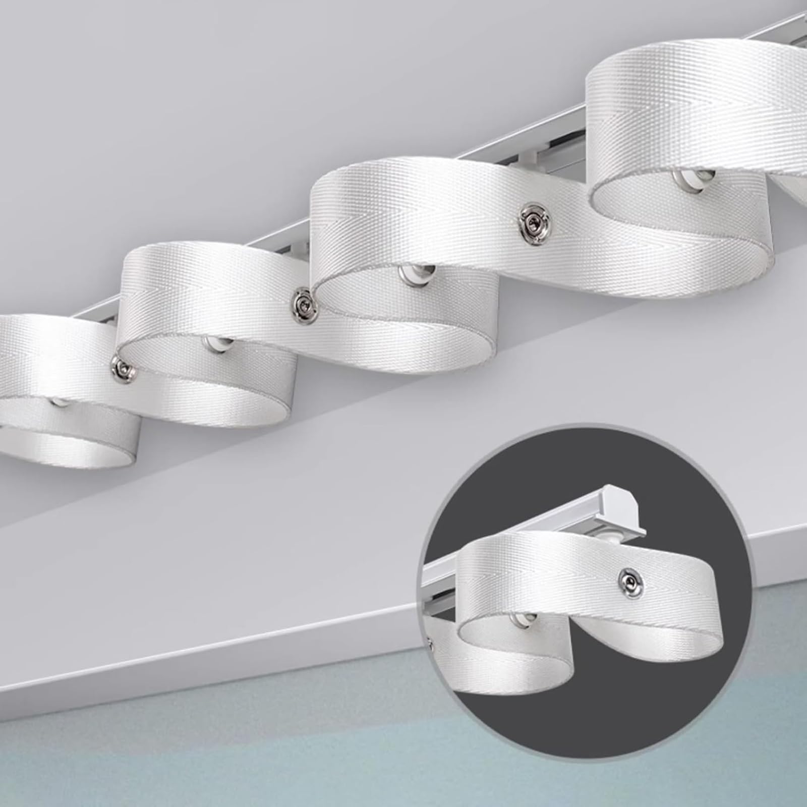 ROFBIHG Ceiling Curtain Track (100-400cm) S-shaped Serpentine Curtain Guide Rail, Curtain Rod suitable for Room Divider, Shower Curtains, Rv Curtains, Living Room Curtain Track Systems(360cm)
