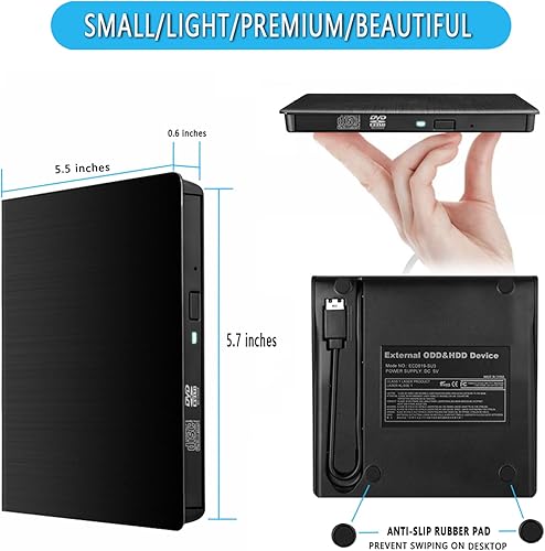 Miniatura 6 de Unidad de CD externa Unidad portátil USB3.0 Unidad portátil puede leer DVD/CD es adecuada unidad externa de CD/DVD para computadora