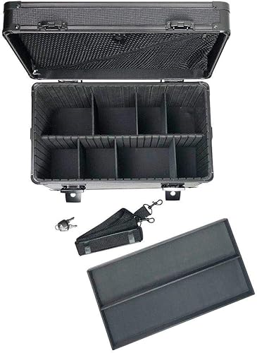Miniatura 4 de Vaultz caja de seguridad portátil de 14 x 9.12 x 8.5 pulgadas, caja grande de almacenamiento con cerradura, bolsillo de malla y compartimentos