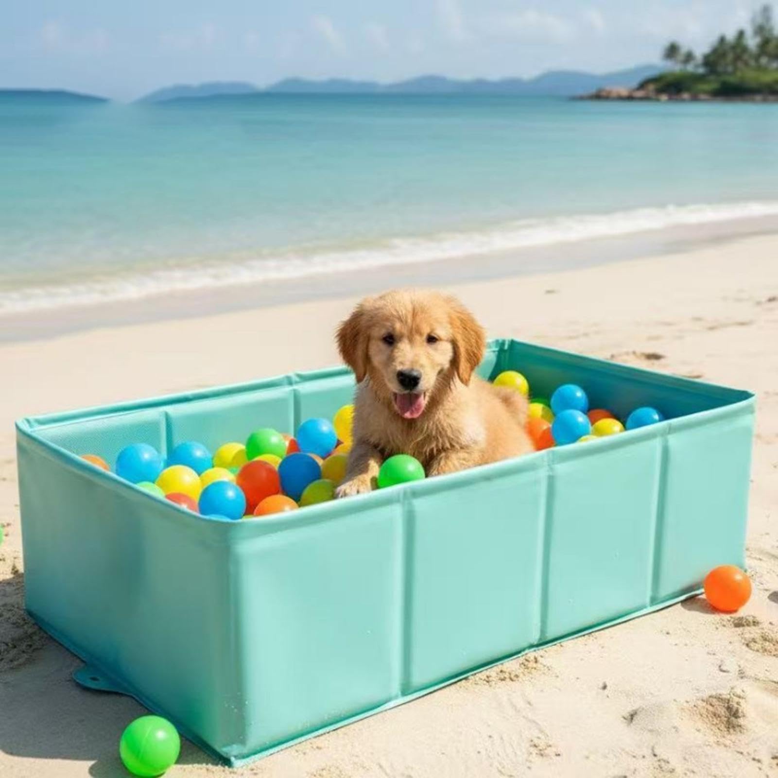 Piscina plegable para mascotas, bañera portátil antideslizante para mascotas, 80 x 40 x 20 cm, piscina para mascotas pequeñas, bañera de refrigeración compacta, bañera de parque infantil al aire libre