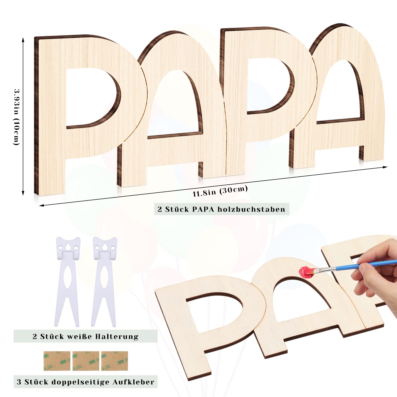 Cornice Portafoto In Legno MAMA PAPA Fai Da Te, Lettere Da Decorare Con Colori E Adesivi, Set Creativo Per Bambini, Regalo Compleanno Genitori Nonni