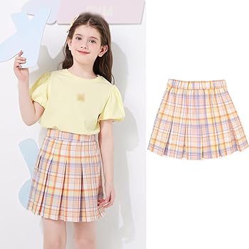 Amazon | [YJSO] 女子制服 黄色 学生服 チェック柄 プリーツ