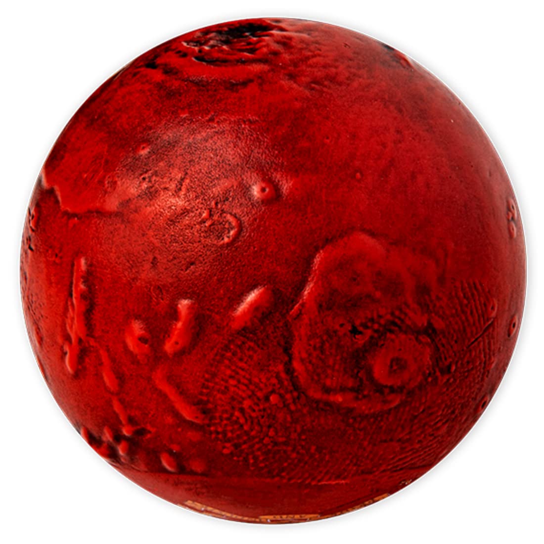 Spherical Mars 3D Planet 1 Oz Silver Coin Barbados 2021