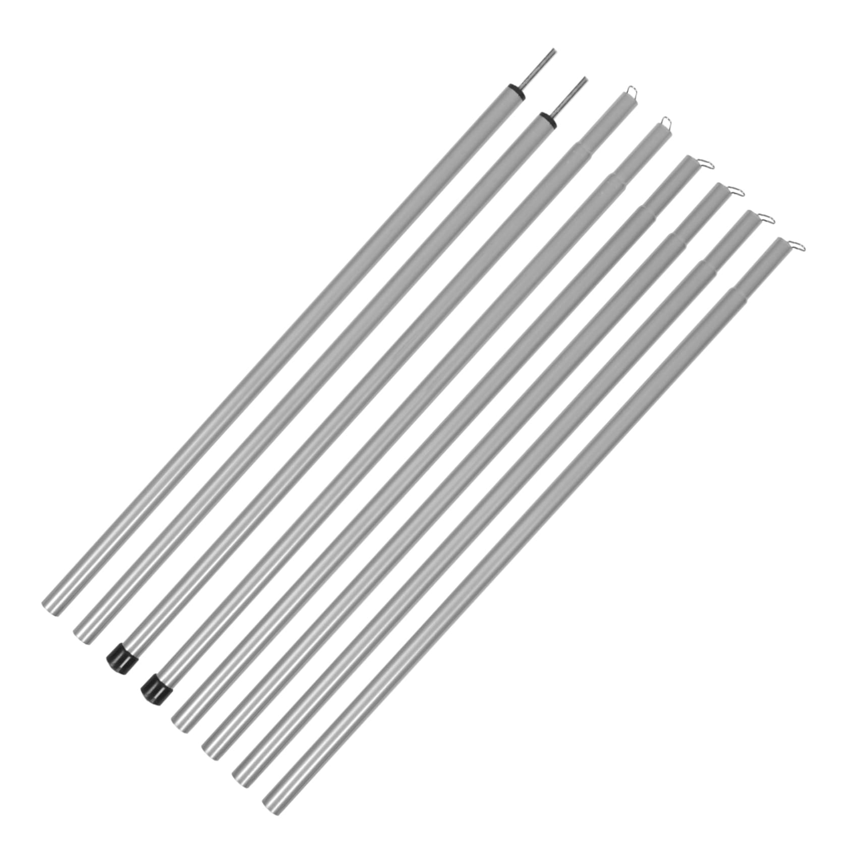 Support de Tente Accessoires de Camping Portable télescopique tiges pôle Ajustable Poteau de Remplacement de Tente piquets de Tente Solides Tige de Tente Le Fer Black