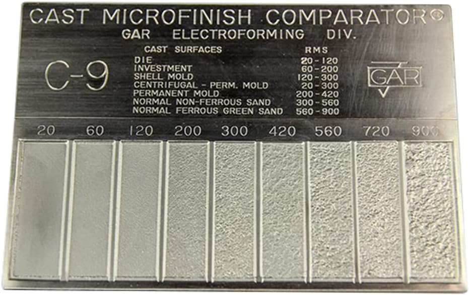 Gar C9 | Surface Roughness Scale C-9 Cast Mocrofinish Surface Comparator