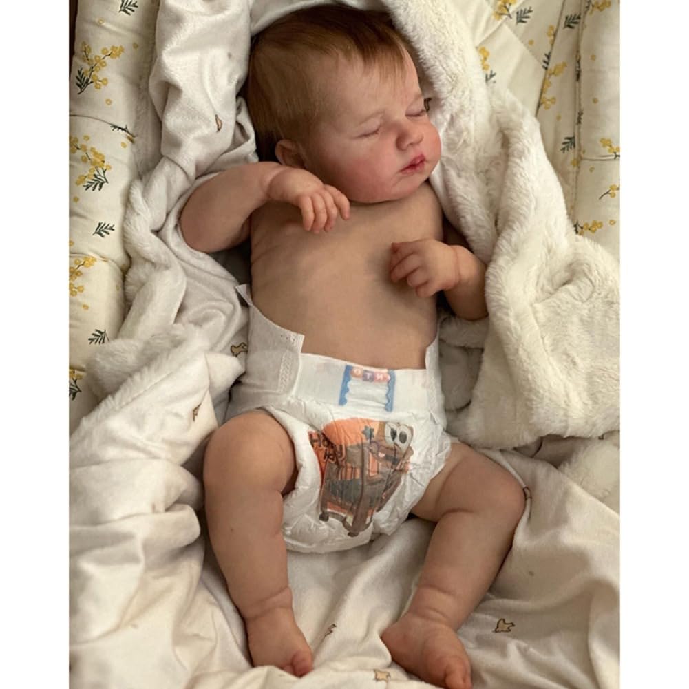 Lonian Sleeping 20 inch 50cm Full Body SiliconeVinyl Real Touch Baby Lifelike Reborn Dolls Realistic Newborn Baby Doll Boy Toy Xmas Gift (boy)