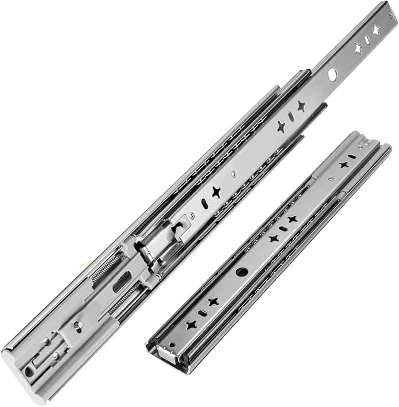 1 paire de rails de tiroir à fermeture douce pour tiroir d'extension complète, rails télescopiques pour tiroirs d'armoire à 3 sections (500 mm)