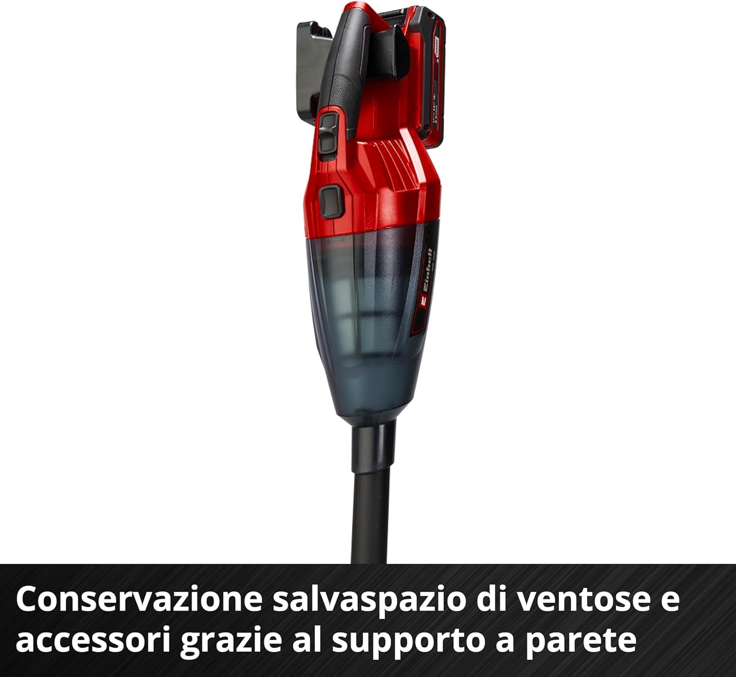 Einhell TE-VC 18 Li-Solo Aspiratore a batteria Power X-Change (18 V, serbatoio 0.54 L, prolunga con bocchetta pavimenti,bocchetta fughe e tessuti, senza batteria e caricabatteria)