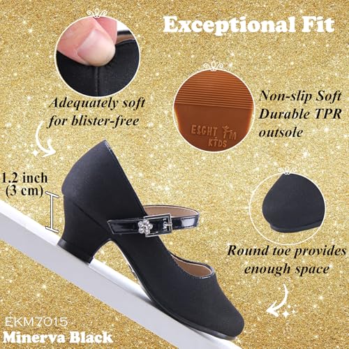 EIGHT KM Toddler Shoes - High Heels Kid Shoes - Multi Sizes & Colors for Ages 3-13 Years - Mary Jane Shoes for Girls Wide Fit Little Girl Dress Shoes - Party Wedding Shoes - Princess Baby Girl Shoes2