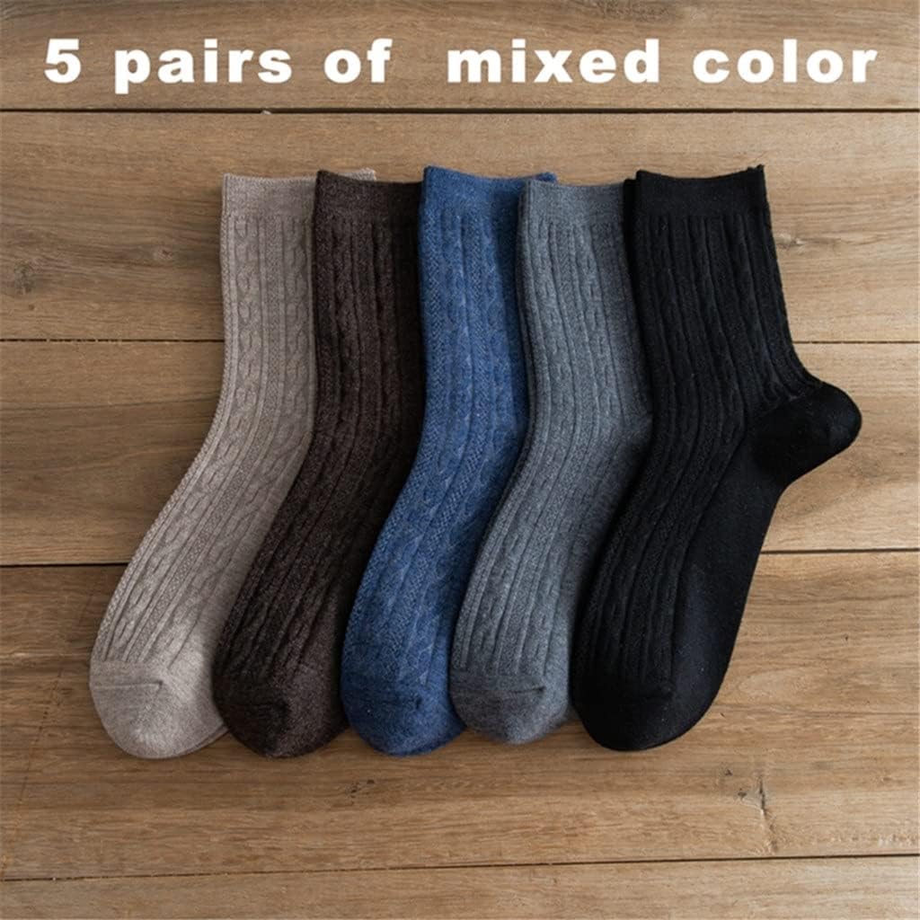 Men's Wool Socks Winter Warm Harajuku Business Male Gifts Autumn Stripe Casual