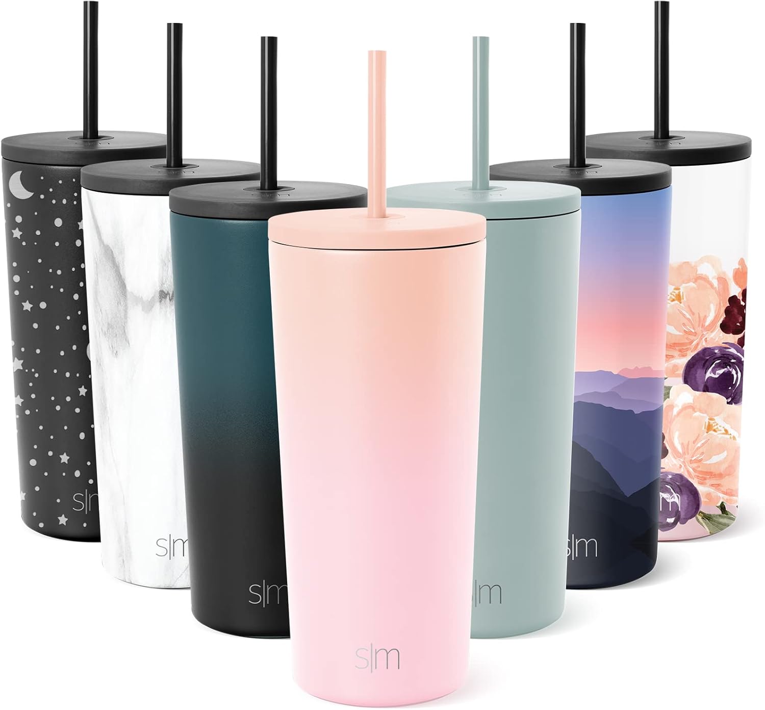 Simple Modern Insulated Tumbler with Lid and Straw Iced Coffee Cup