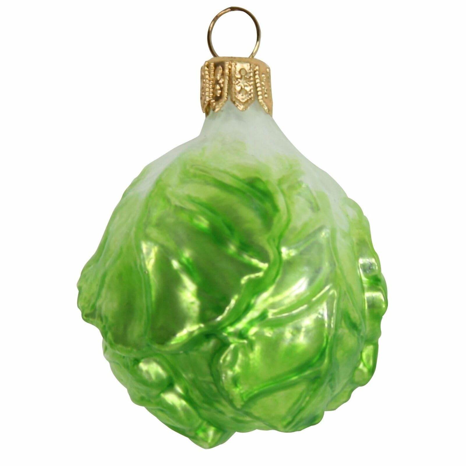 Gisela Graham Glass Brussel Sprout Decoration Novelty Hanging Christmas Ornament