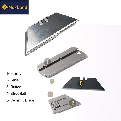 Miniatura 2 de NexLand S01-T06 Navaja deslizante Construcción de titanio con cuchilla de cerámica negra afilada para EDC 1pc