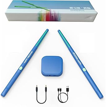 Elektronisches Schlagzeug Virtuelles Lufttrommel Set Air Drum mit Sticks/Pedal/Audio Adapter/AUX-Kabel und 8 Sounds Elektrische Drum Sticks Geeignet f r Anf nger A-Ohne Pedale