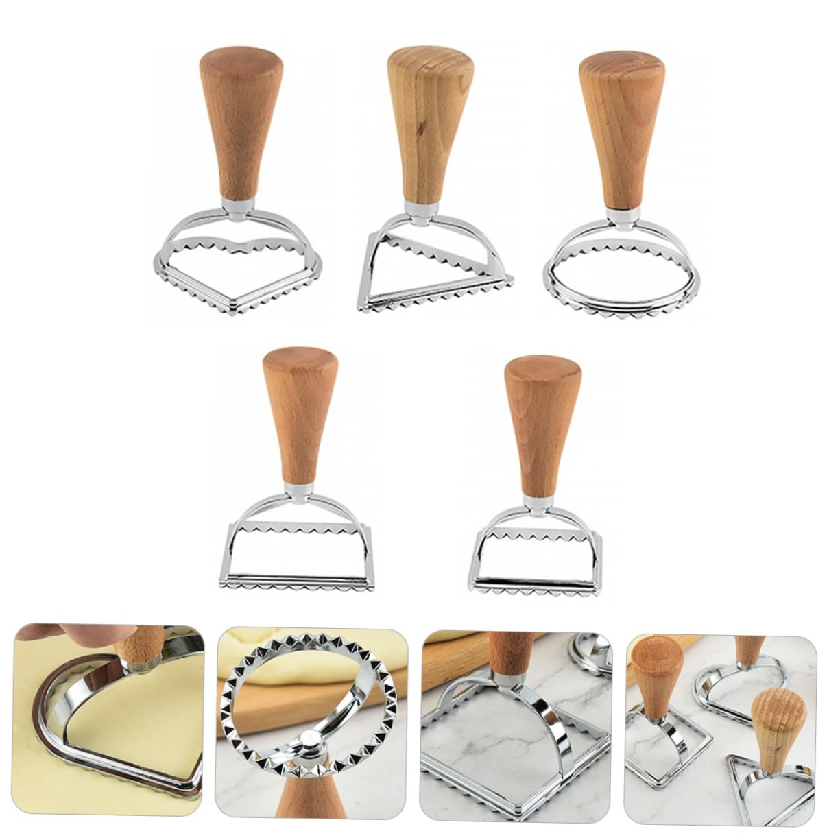Set di Formine per Biscotti in Acciaio Inox 5 Pezzi