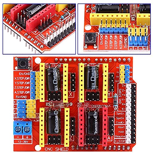 CNC Shield Expansion Board + 4Pcs A4988 Kühlkörper Schrittmotortreiber mit Kühlkörpern für Engraver 3D Drucker MEHRWEG VERPACKUNG socialme-eu – Bild 4