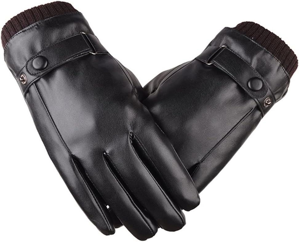 Men's Gloves Winter Mittens Keep Warm Touch Screen Windproof Driving Male Autumn Leather