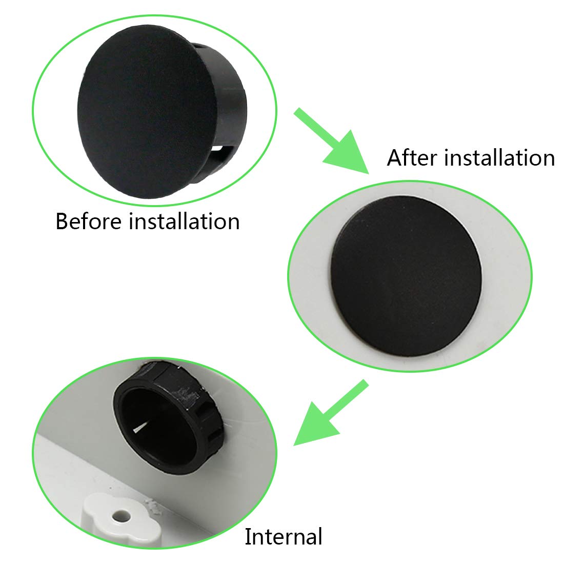 Amazon.com: Qjaiune 1 Inch / 25mm Black Plastic Hole Plugs, Flush