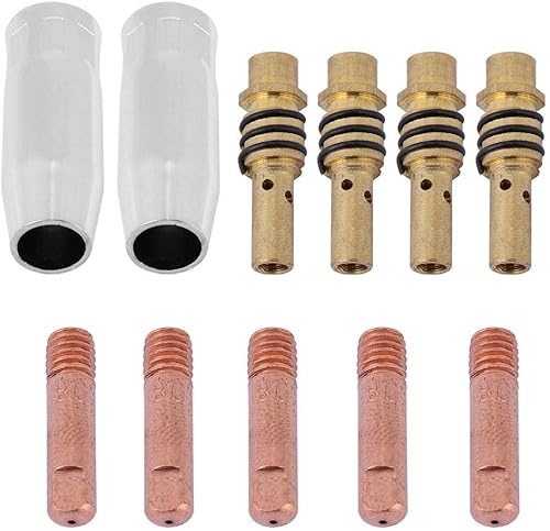 11 piezas de soporte de punta de boquilla, 15AK MIG Kit de soporte de boquillas de soldadura MIG, accesorio de antorcha de soldadura para antorcha