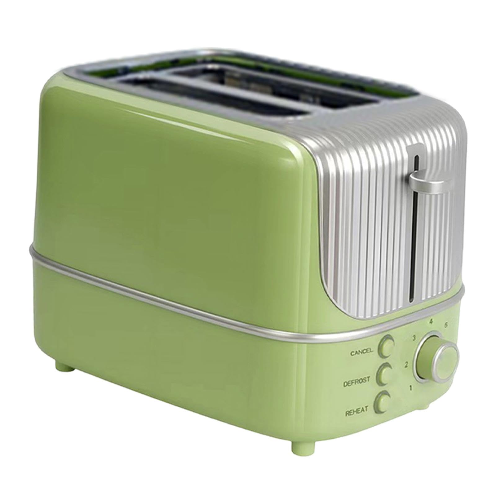 2pcs 2 Slice Toaster Home Use Compact Breakfast Machine wit | 2 Slice Toaster Home Use Compact Breakfast Machine with 9 Browning Settings Green ABS Metal-picture-33