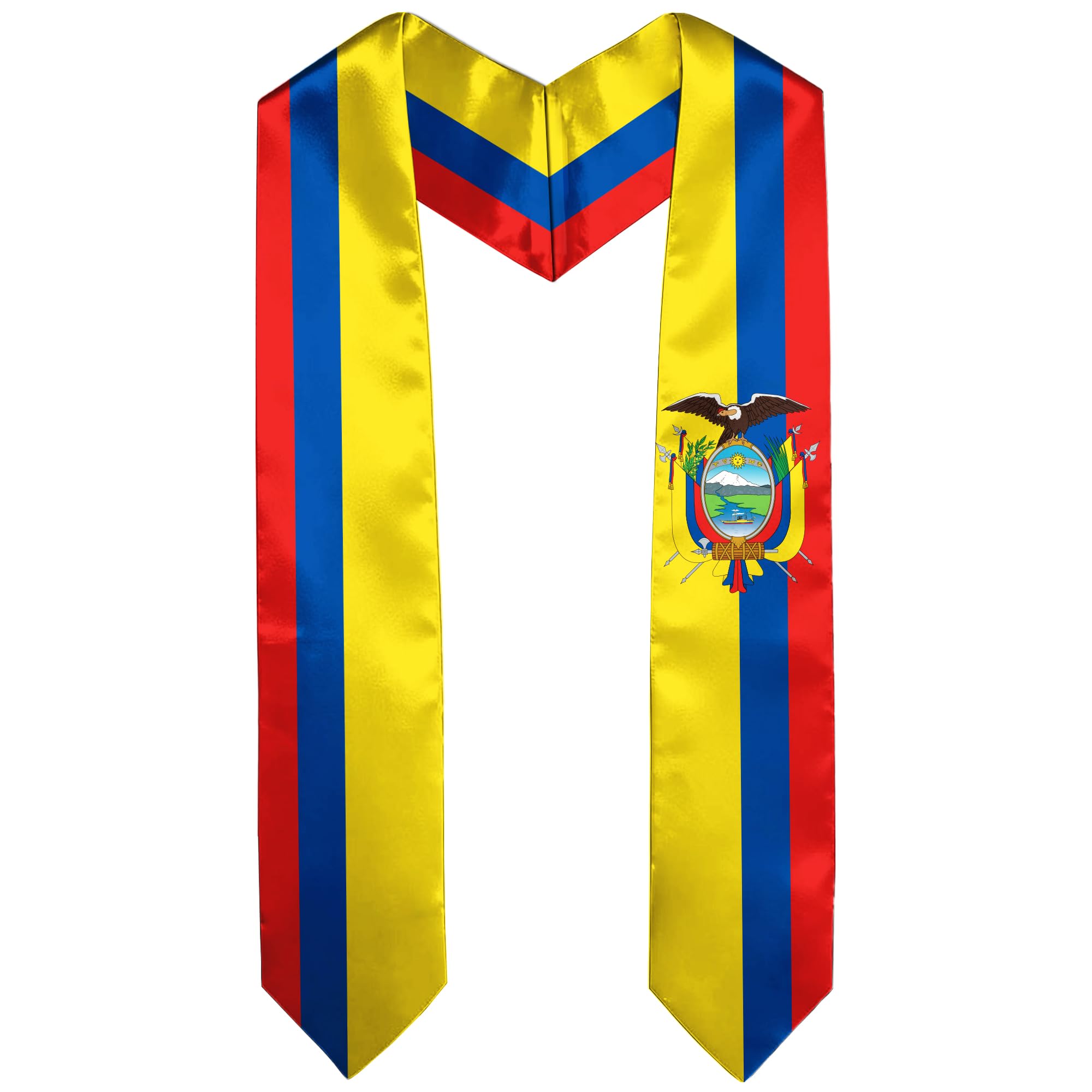 Keetegami 72" Sash Satin Stole - Graduation Scarf for Abroad Student International Study Class