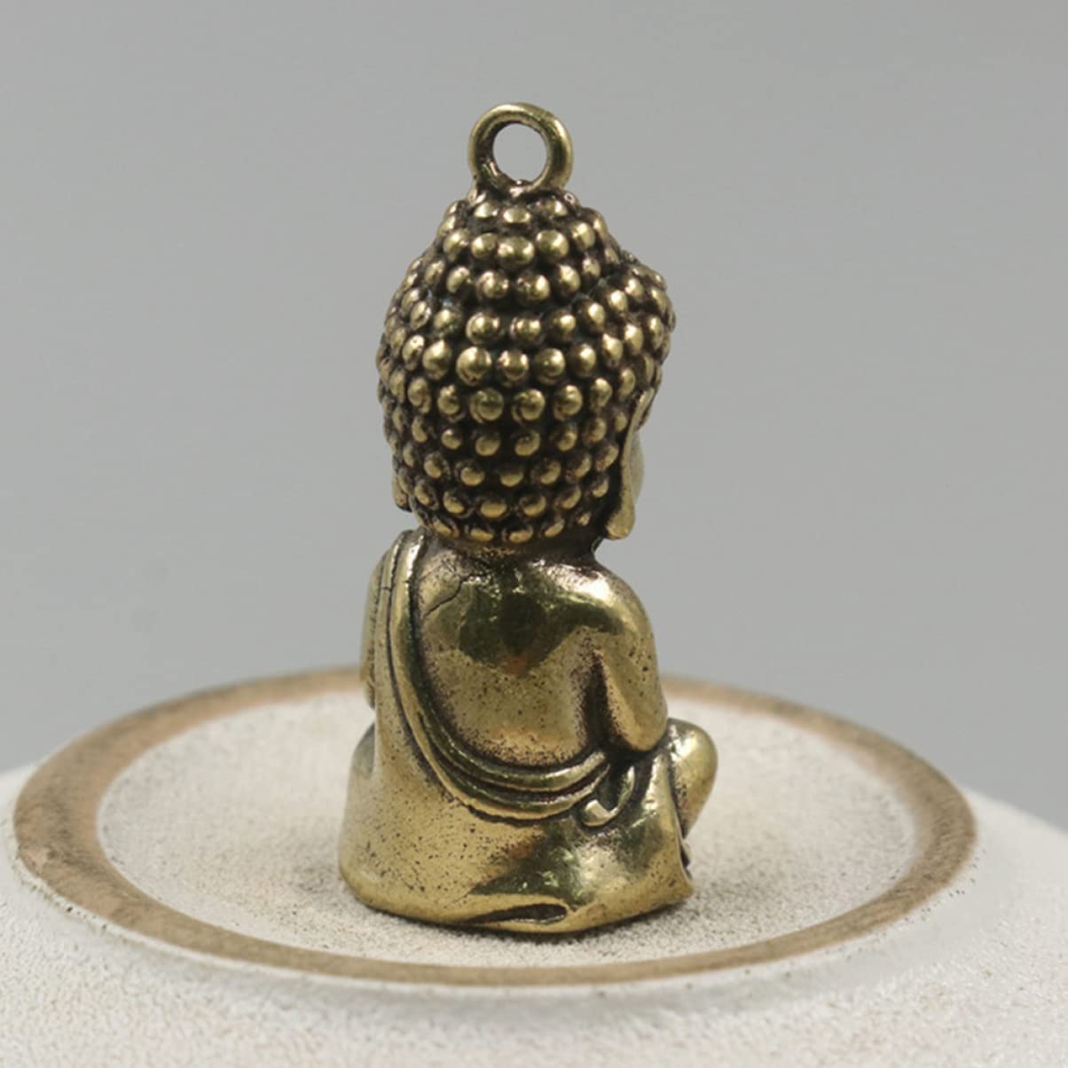 CIYODO Auspicious Buddha Keychain Pendant 1.18 Inch Vintage Miniature Buddha Charm Keyring for Diy Crafts Bag Decoration - Image 3