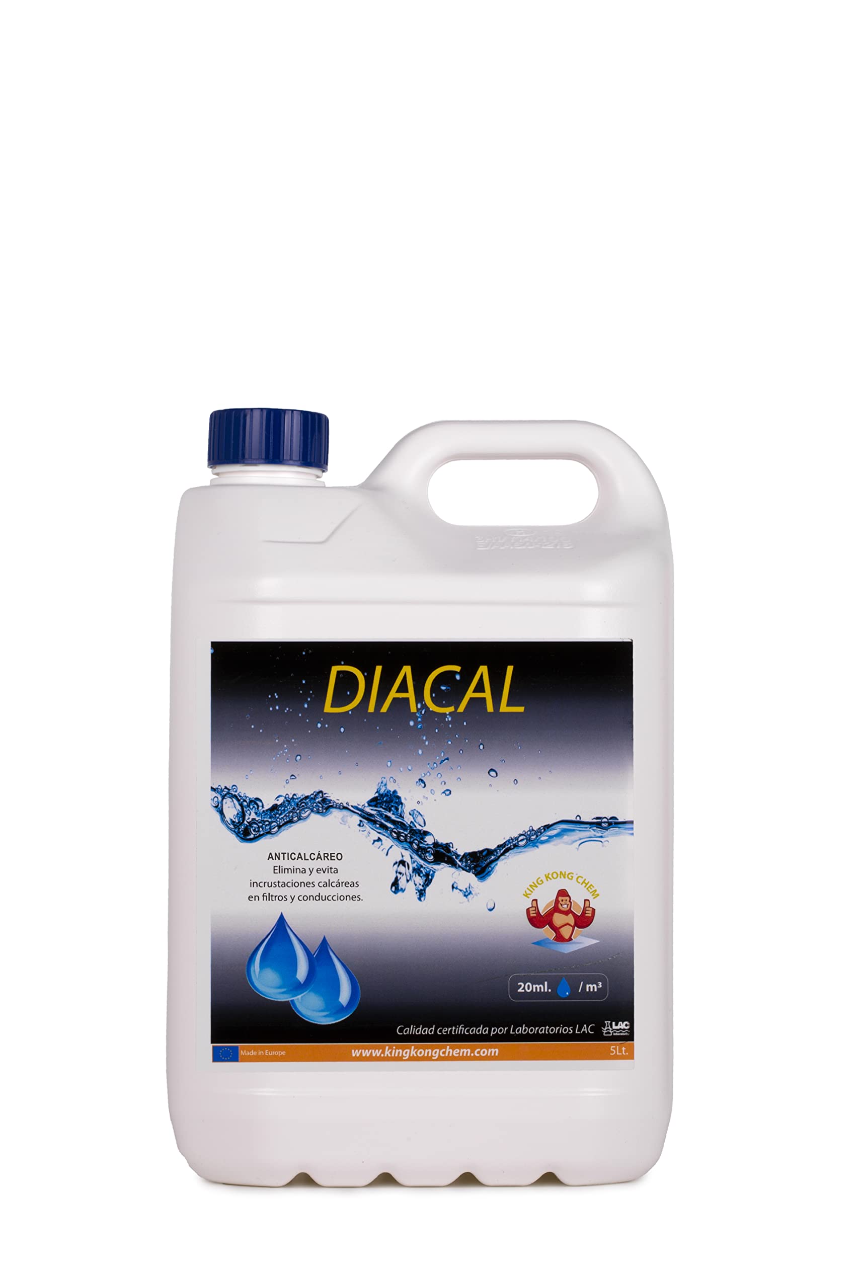 DIACAL 5 LITROS Anticalcáreo y Anti-Incrustante Filtros y Conducciones Piscinas 5 litros - Previene Corrosión - Evita y Elimina Incrustaciones Calcáreas