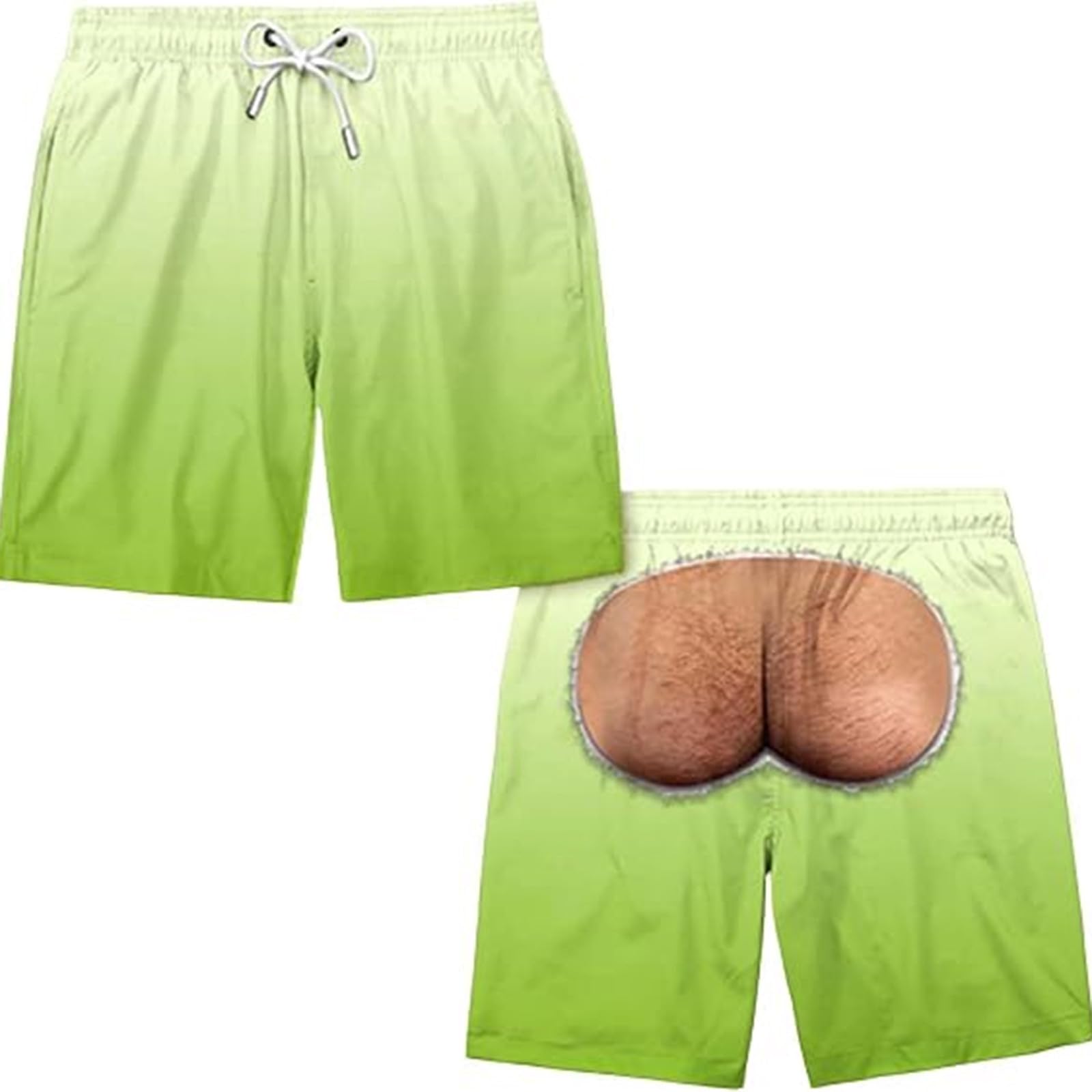 Herren Badehose Lustige Badeshorts Strandshorts mit 3D Beinhaar Print | Witziges Motiv,Schwimmbad & Poolpartys,Lustiges,Beinhaar Print,tolles Scherzgeschenk