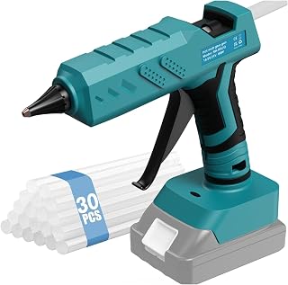 Colle chaude sans fil 18 V, idéale pour la réparation, l'artisanat, le bricolage et la maison, avec bâton de 30 cm de 11 mm sans batterie.