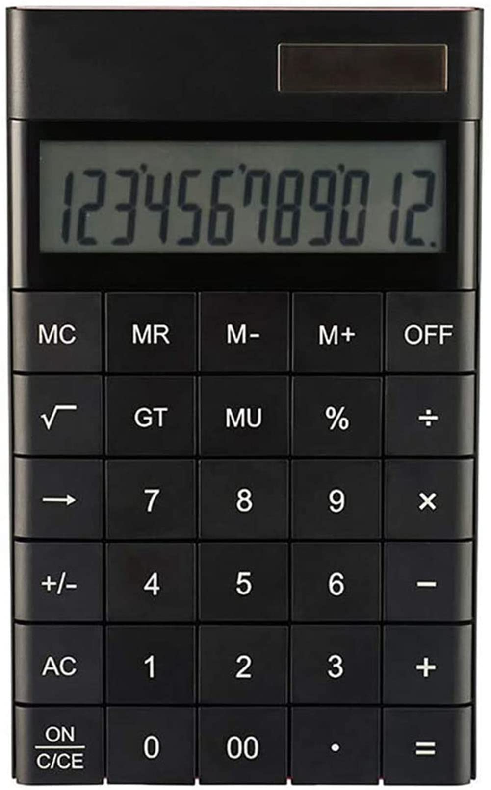 Kalkulator stacjonarny, kalkulatory biurowe, kalkulator, energia słoneczna, 12-cyfrowy wyświetlacz LCD, nowoczesne eleganckie akcesoria na biurko, elektronika domowa do biura, pomysły na prezent bizne