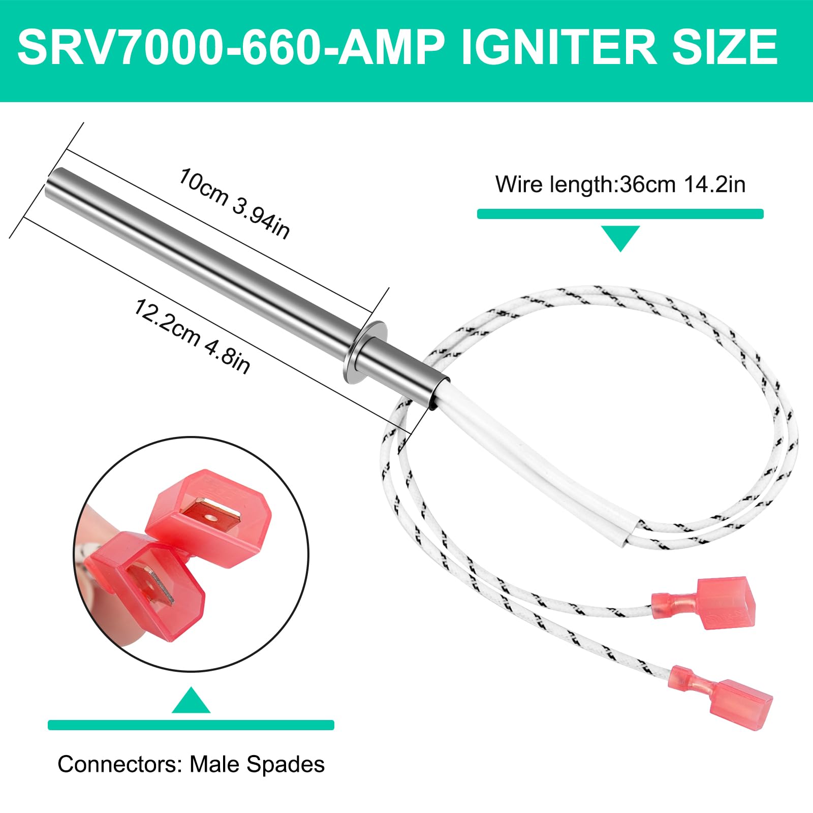 SRV7000-660-AMP - Encendedor de repuesto compatible con el encendedor de estufa de pellets Pelpro y el encendedor de estufas de pellets Pleasant Hearth, 300 W