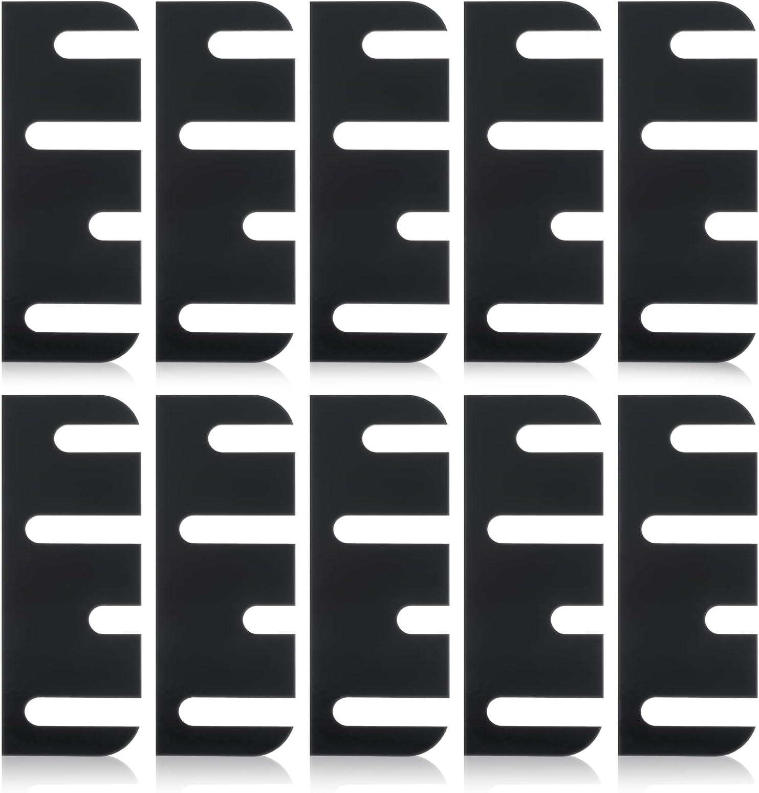 10 Pcs Door Hinge Shims 3.5 Inch Pvc Hinge Shims For Door Alignment & Repair, Hardware Door Hinge Shim Spacer For Residential & Commercial Use Repair Replacement Kit Black