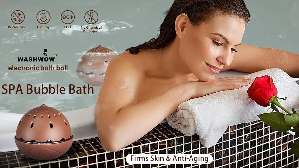 Electronic Bath Salt Ball-Release Negative Lons and Minerals | Firms Skin，Anti-Aging，Removes Smell of Older People，Deep Cleansing | SPA-Bubble Bath，Lonic Detox Bath | Foot Bath Purifying
