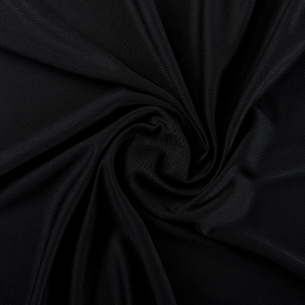 ProCool® Dri-QWick™ Jersey Mesh Coolmax Fabric (Black) | Made in USA - Sold by The Yard | Breathable, Hypoallergenic, Stay Dry, CPSIA Certified, Chemical Free, Dri Quick