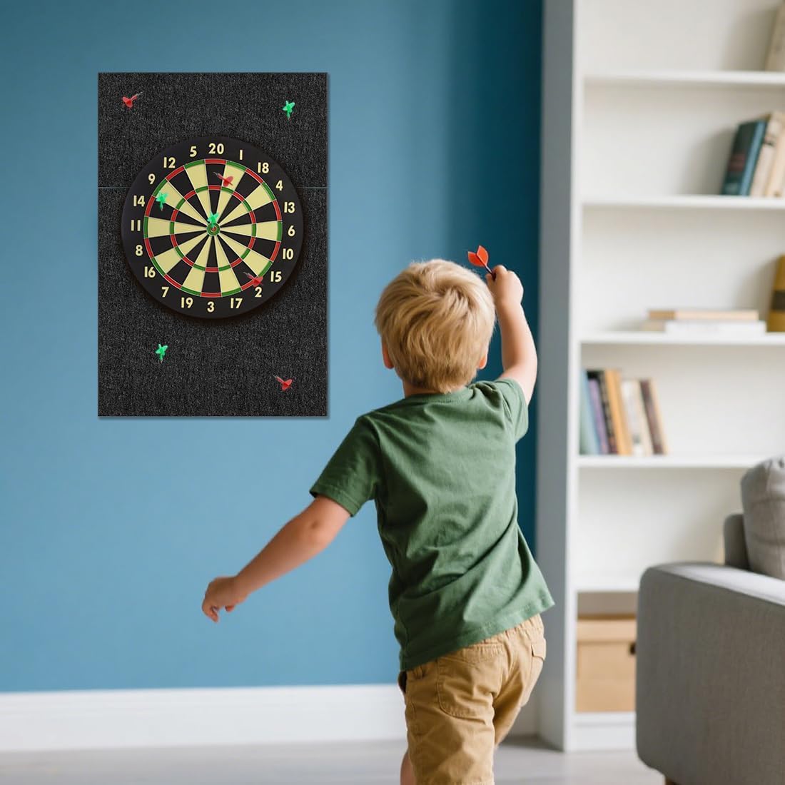 Dartboard Wandschutz, Filz-Dartboard-Wandschutz Selbstklebend Dartscheiben Umrandung, Dart Wandschutz Dart Backboard Därtboard-Schutz für Wändschütz Filz-Dartboard-Rückseite Filz-Wandfliesen