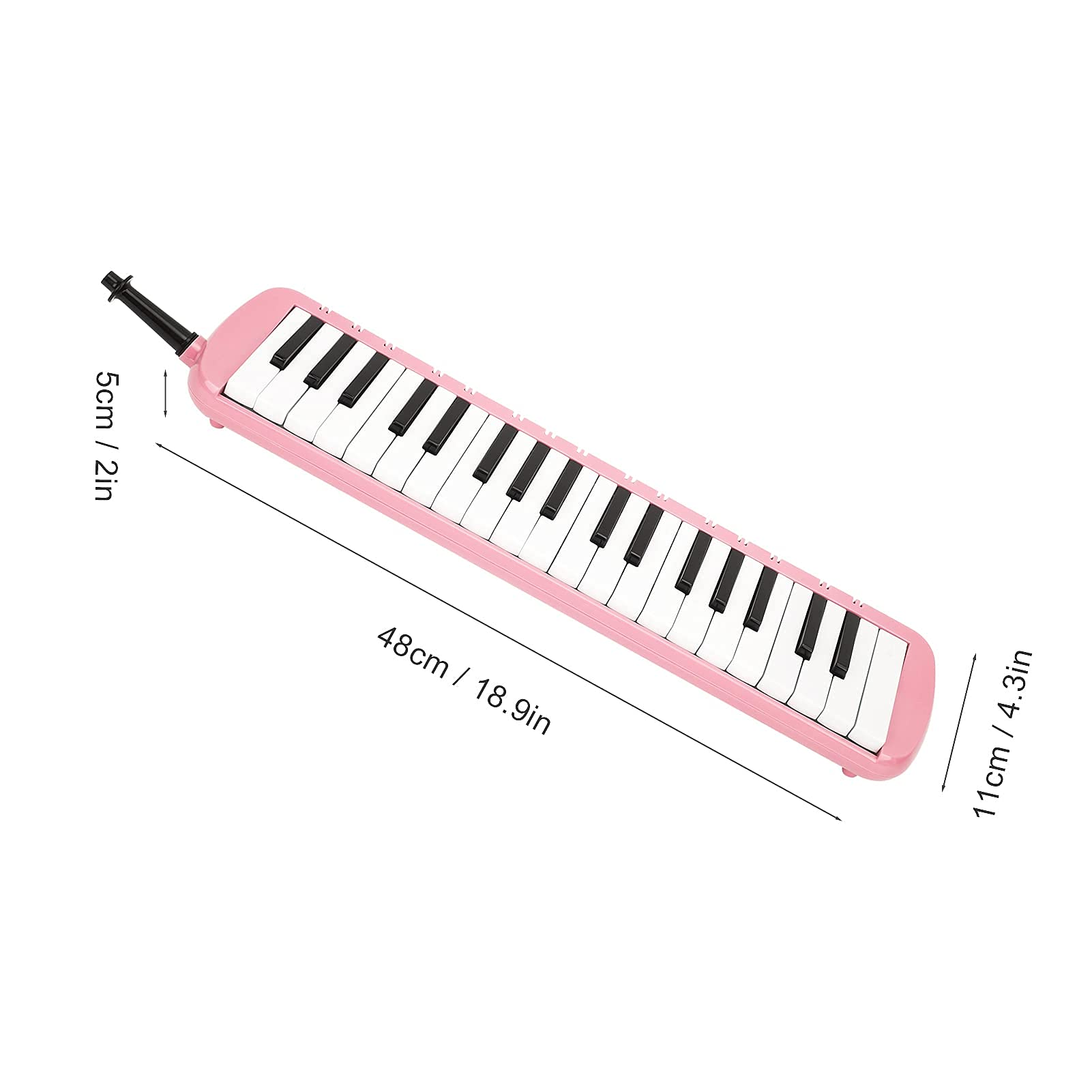 Melodica 37 Tasten Tastatur Melodica Blasmusikinstrument für Anfänger Professionelles Training (Rosa)