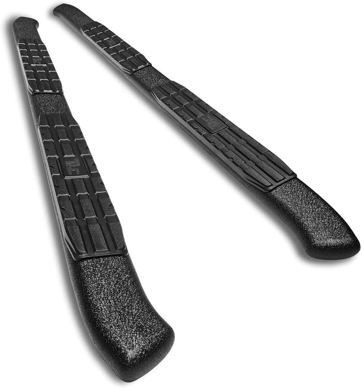 TAC Side Steps Fit 2007-2018 Chevy Silverado/GMC Sierra 1500 Crew Cab / 2007-2019 Chevy Silverado/GMC Sierra 2500/3500 Crew Cab Truck Pickup 4.25" Texture Black Running Boards Nerf Bars