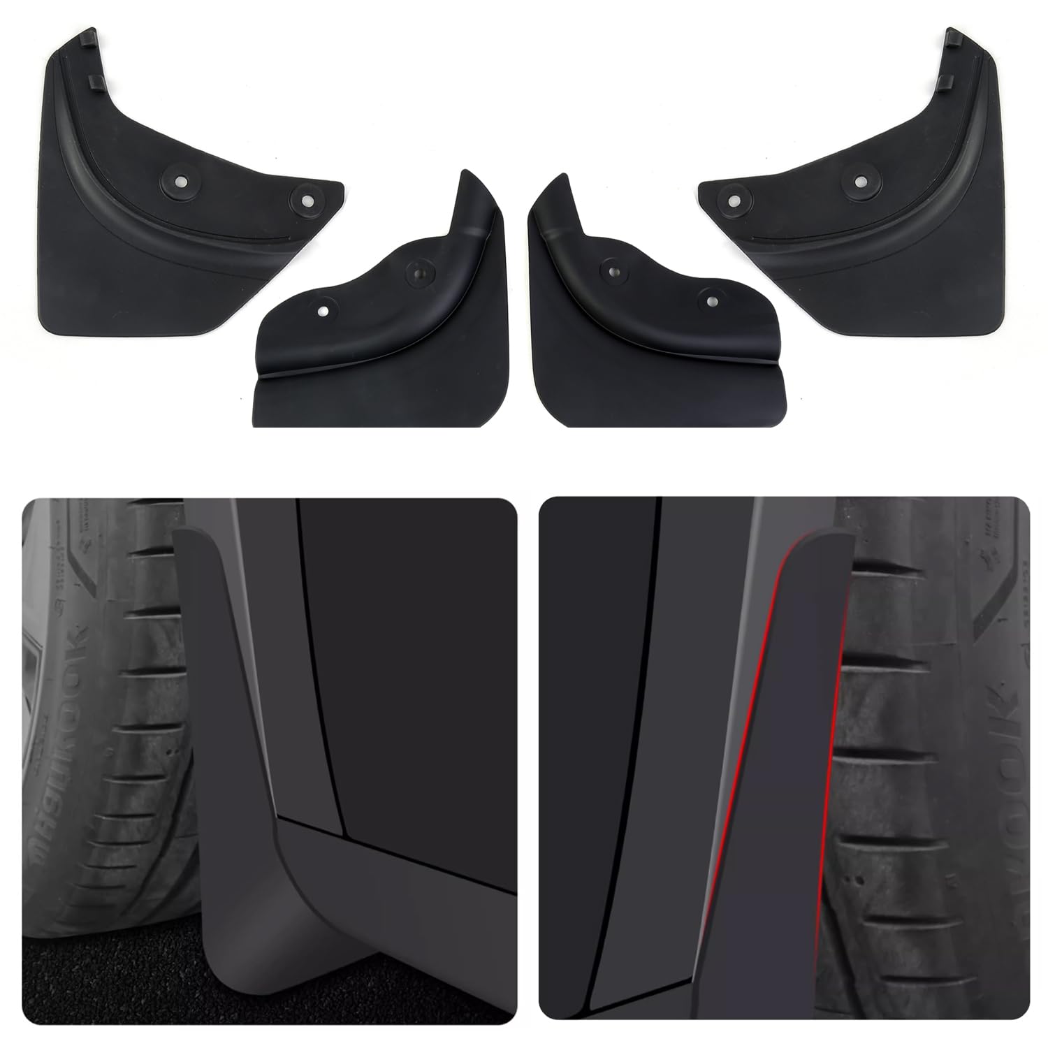 TOPABYTE Garde-Boue pour Tesla Model Y 2020-2025 Bavettes Avant et Arrière Flexibles Améliorés sans Perçage Protecteur de Pneu de Véhicule Bavette Accessoires Extérieurs