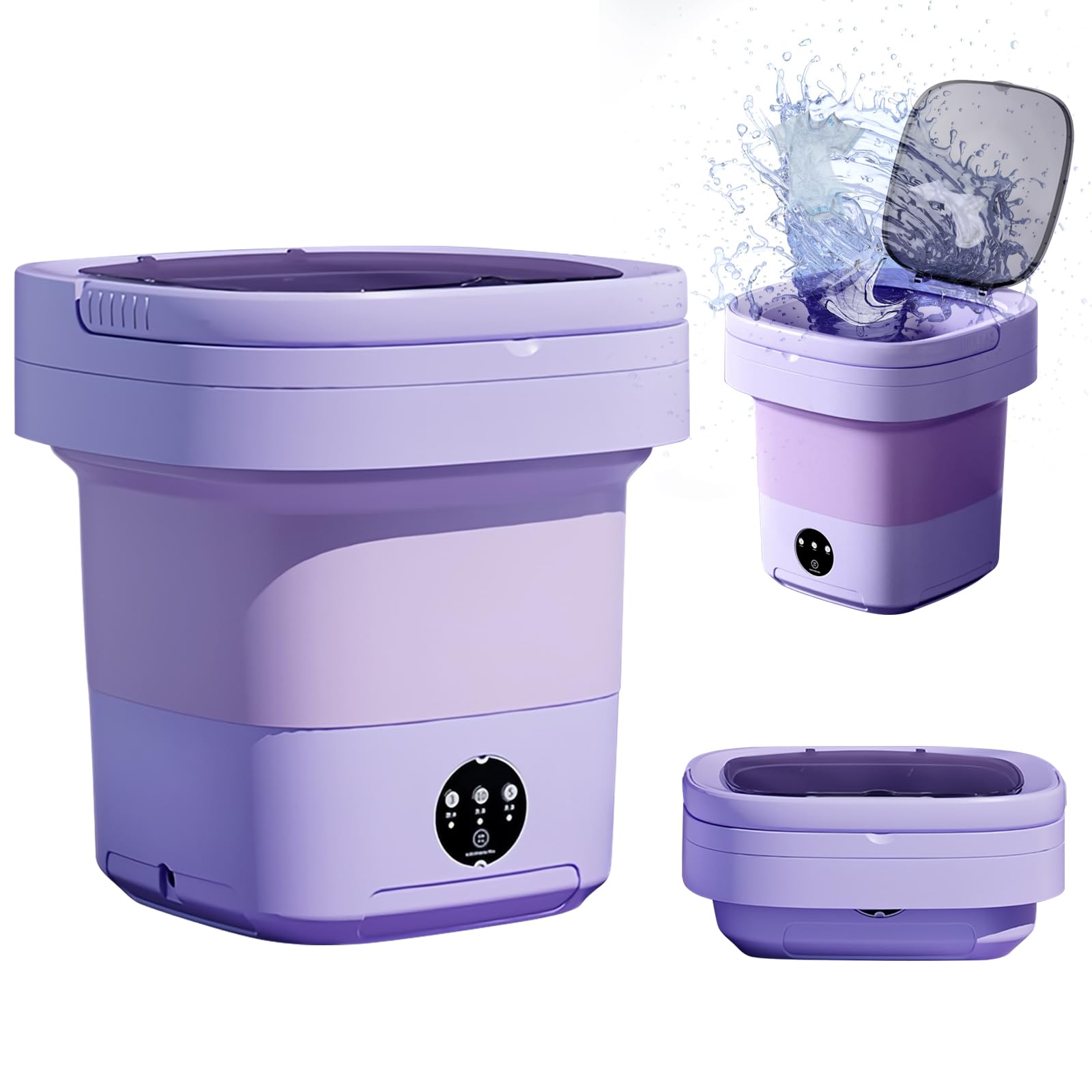 Portable Washing Machine,11L Large Capacity Portable Washer Machine,Mini Washing Machine for Underwear,Socks,Travel Washing Machine for Camping,Travel Laundry,Apartment,RV,Purple