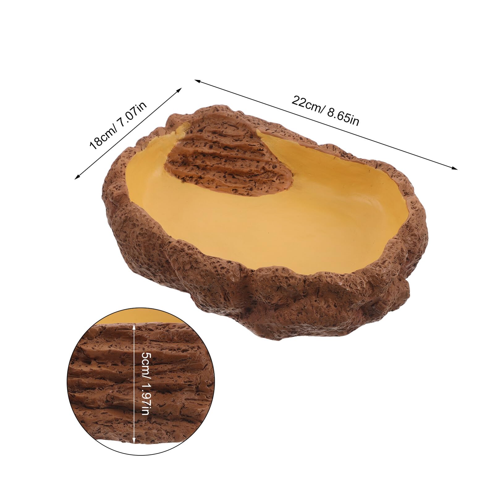 Alasum Cuenco Grande para Reptiles Rampa, Plato de Agua y Comida Resistente para Terrarios, Cuenco para Lagartos, Tortugas y Anfibios, Alimentación E Hidratación Fácil, Material