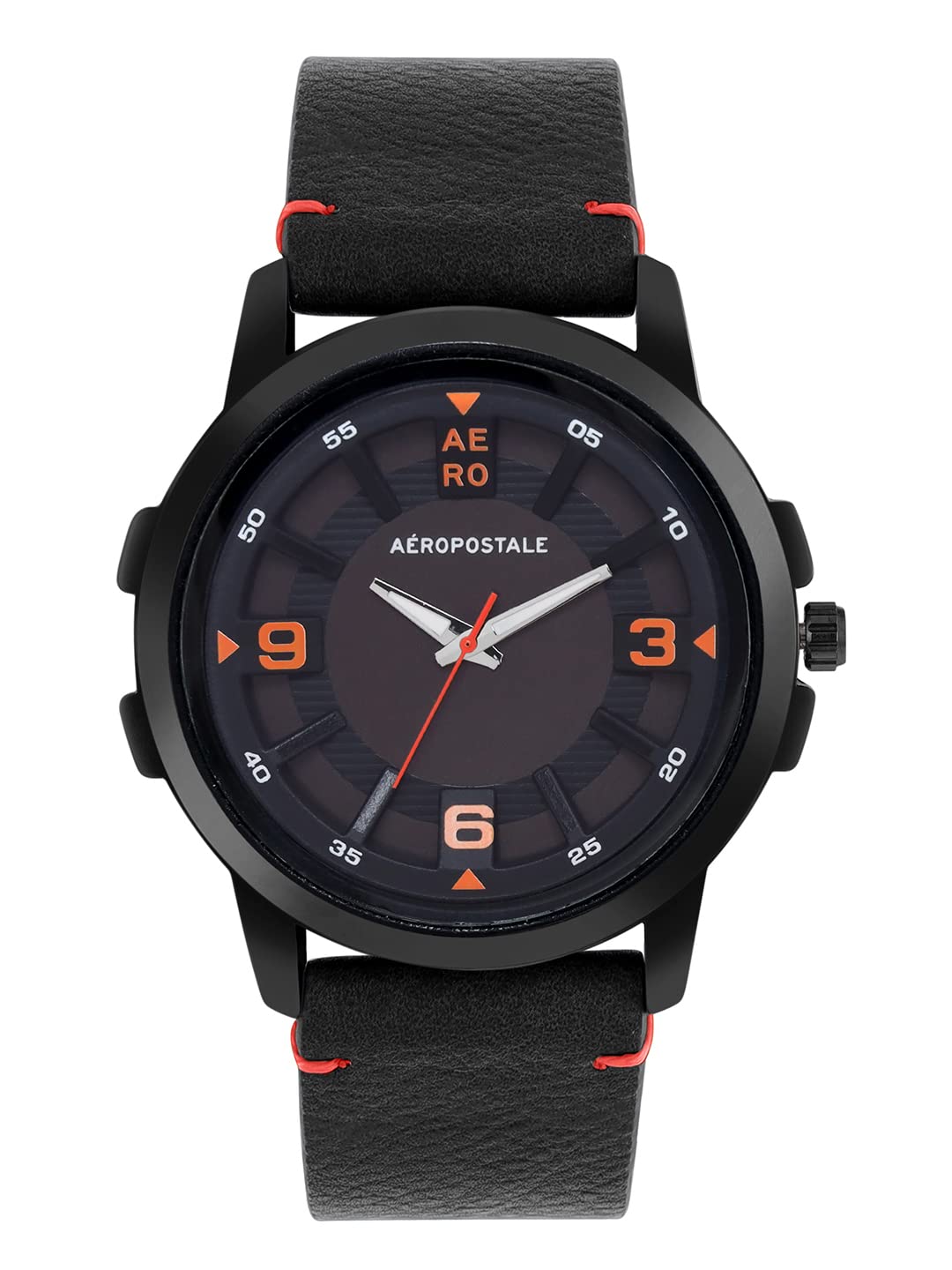 AEROPOSTALE Classic Men’s Analog Quartz Wrist Watch, Classic Black Dial, Reflective Orange Print, Faux PU Leather Classic Dark Grey Wrist Band flip Buckle Water Resistant 3.0 ATM. (B0BBVWCL65) Amazon Price History, Amazon Price Tracker