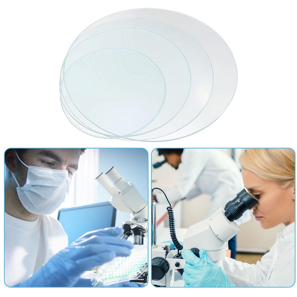 4 Pièces Verre De Montre Regarder La Chimie Du Verre Équipement De Verre De Chimie Plat D'évaporation En Verre Gobelet En Verre Avec Couvercle Épaissir Petite Montre Un Verre